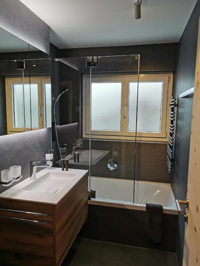 Ferienwohnung Pontresina - Chesa Andrea - Gartensitzplatz Exteriör bild